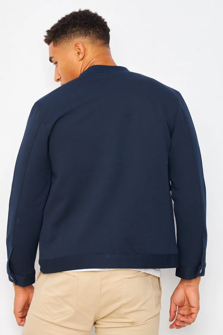 Bomber bleu marine uni