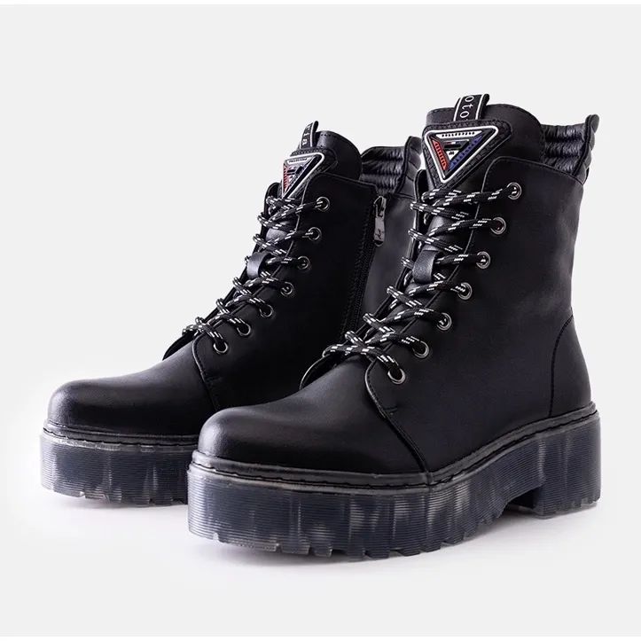 Bottines Charlton en cuir noir le noir