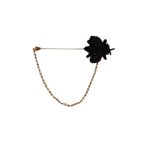 Broche à revers laiton noir cristal abeille