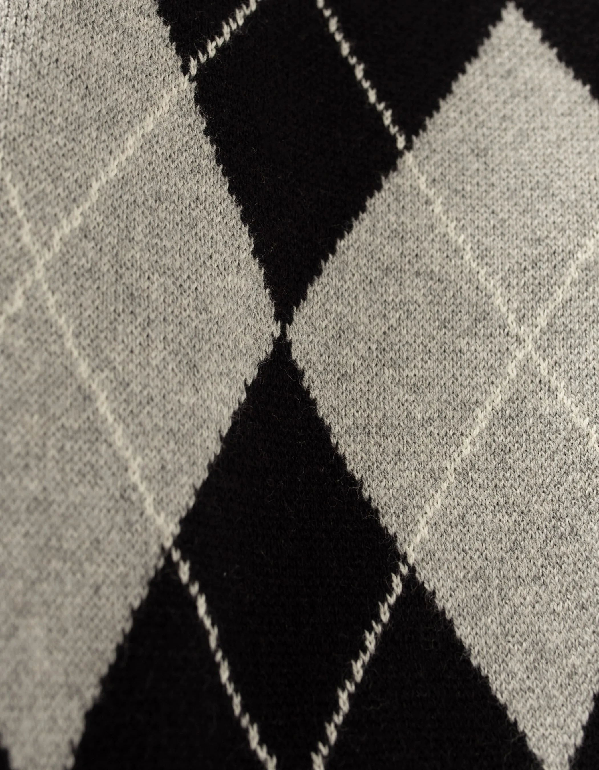 Cardigan noir tricot motif Argyle fille