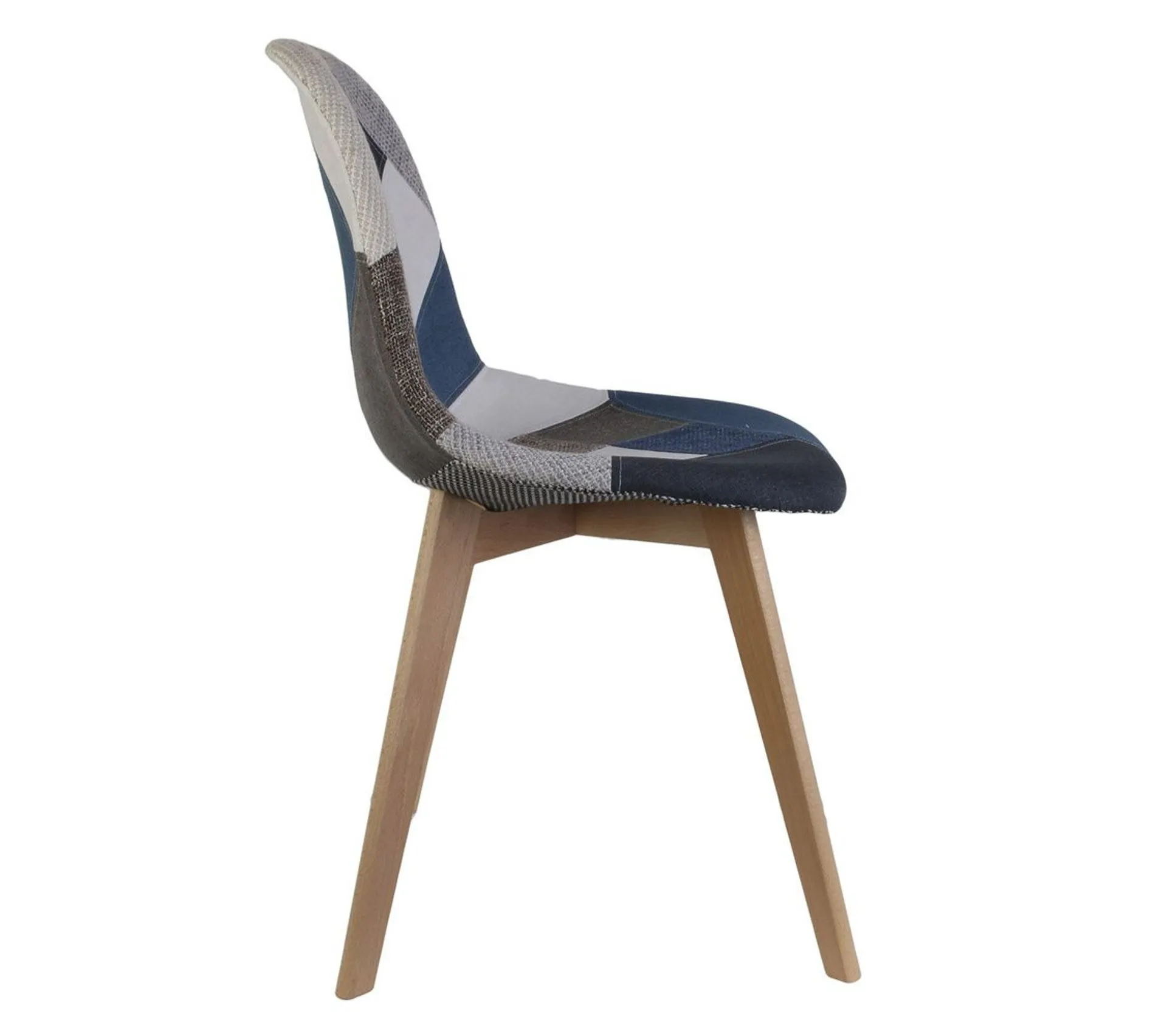 Chaise Patchwork Bleu Gris