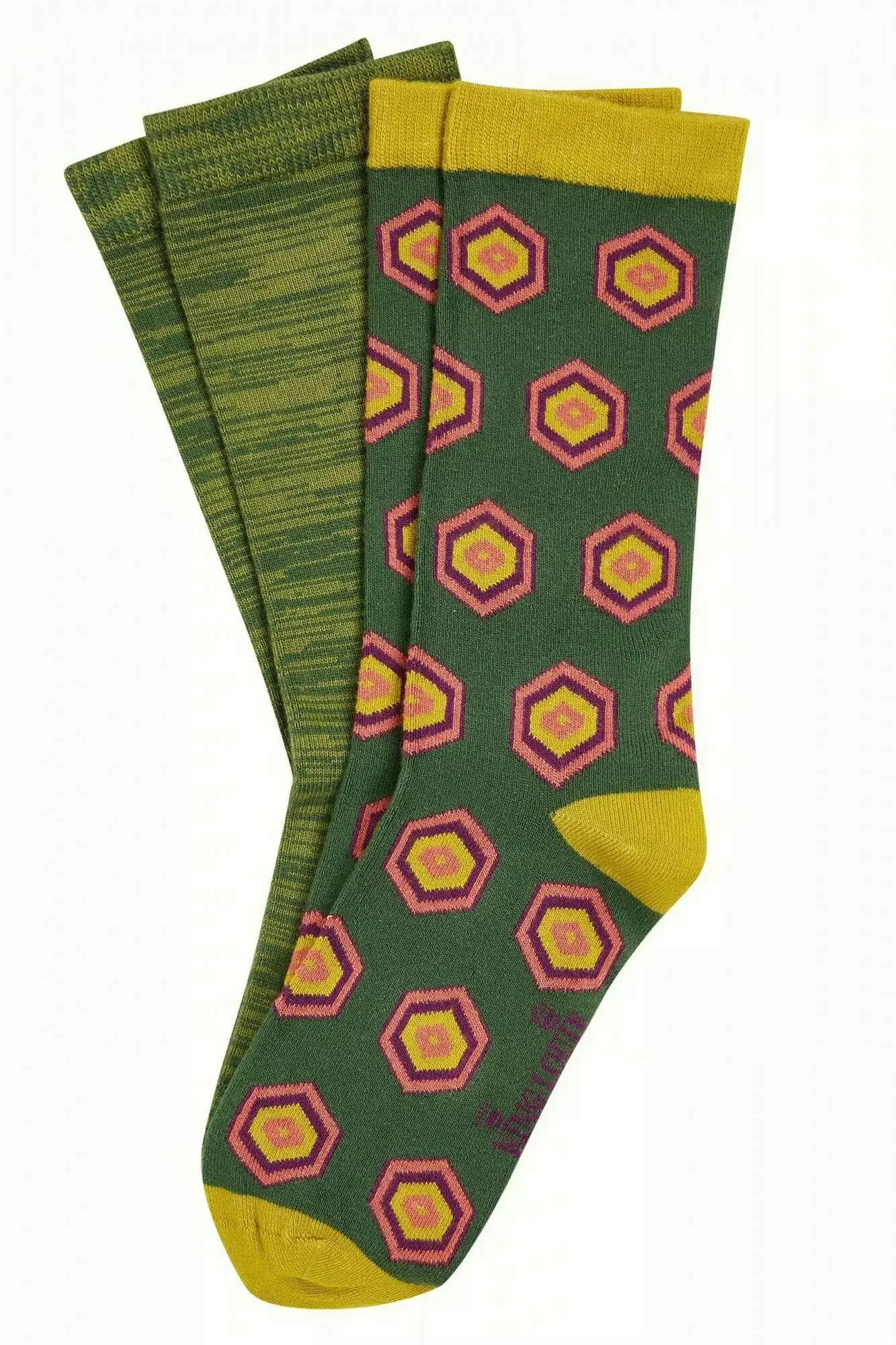 Chaussettes vertes imprimées King Louie