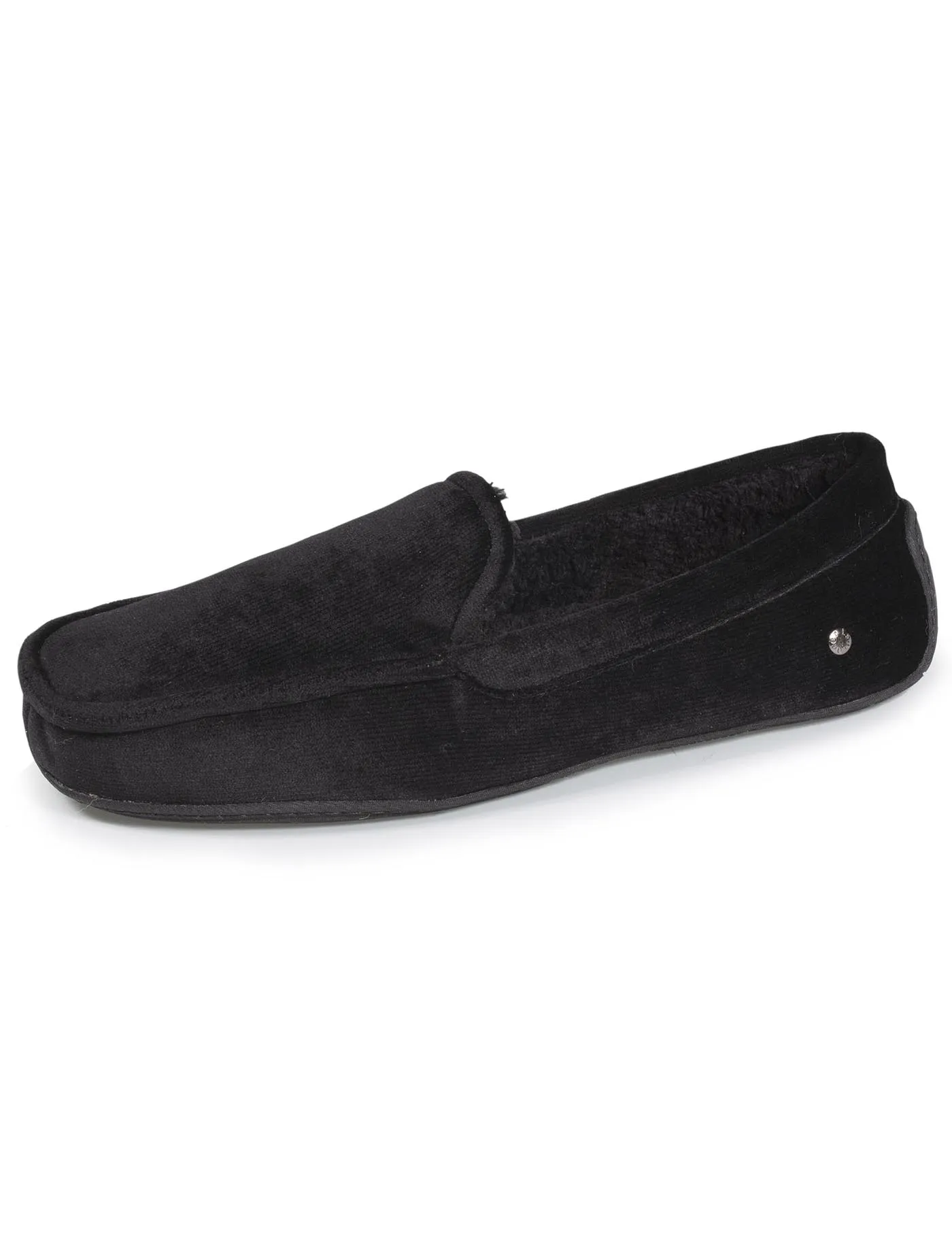Chaussons mocassins Homme Velours Noir