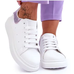 Chaussures De Sport Femme Avec Motif Décoratif Blanc-Violet Delight blanche