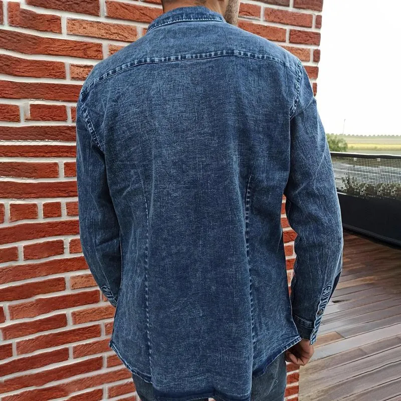 Chemise en jean délavé à revers vintage