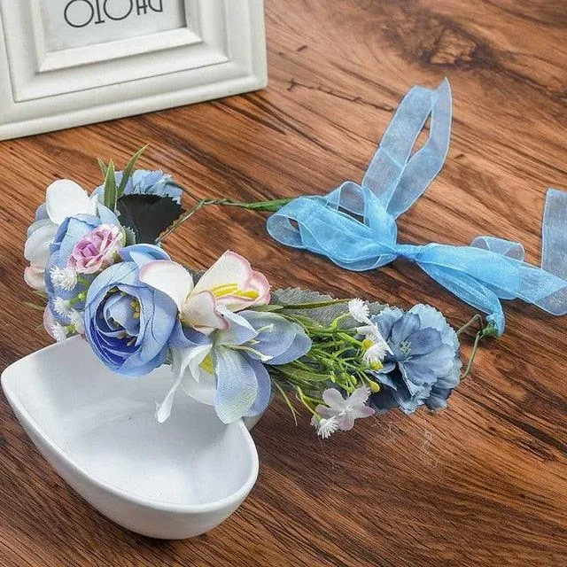 Couronne de Fleurs Baptême Fille