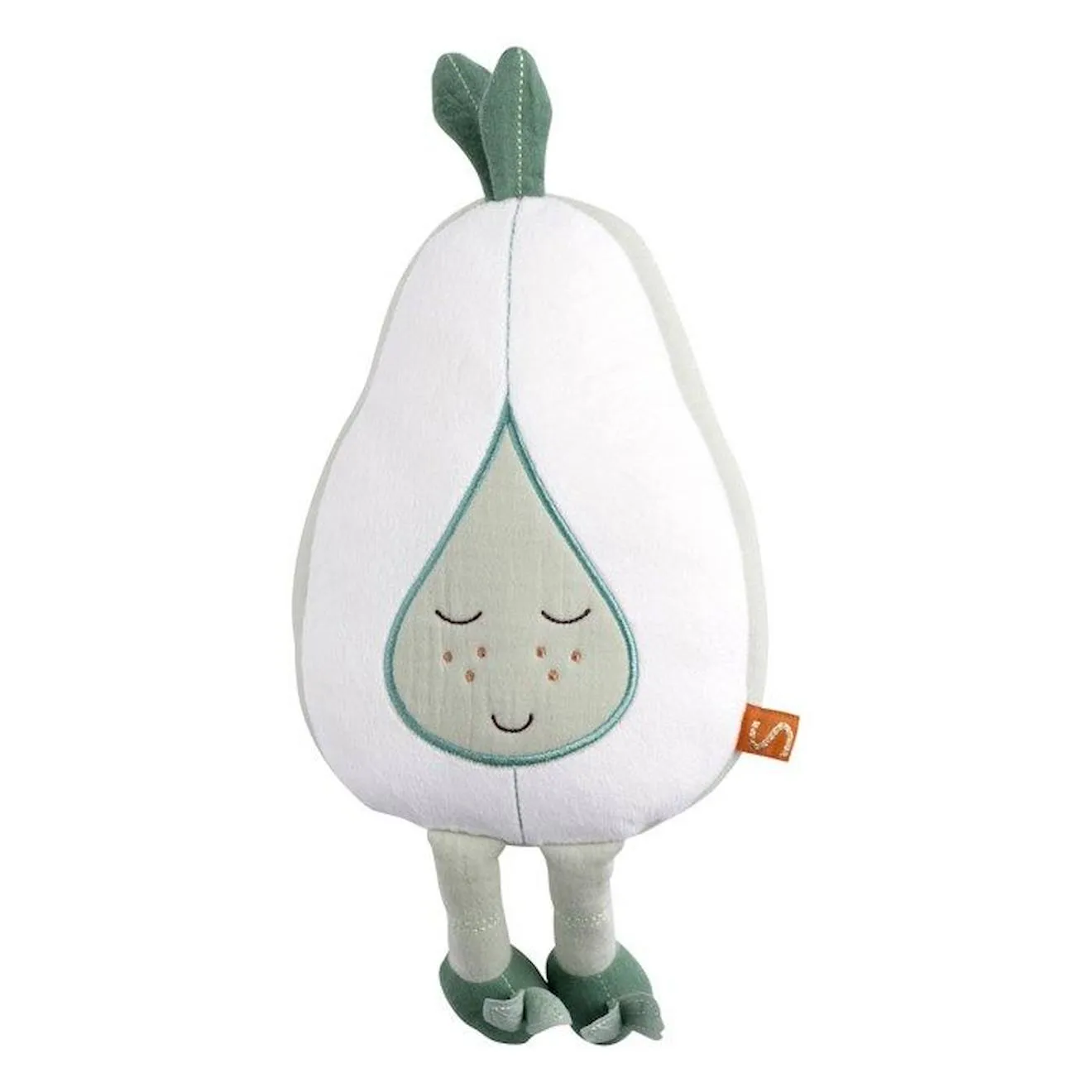 Doudou poire en mousseline de coton blanc - Sauthon