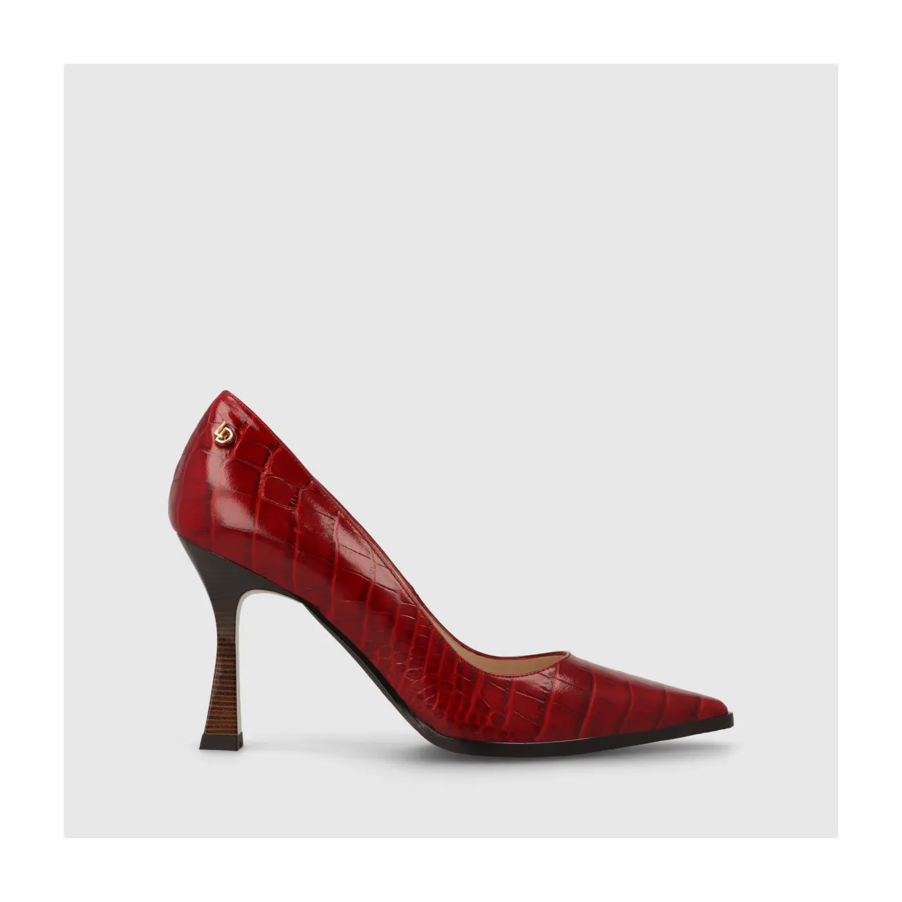 Escarpins femme en cuir imprimé animal rouge | Chaussures femme LODI en ligne.