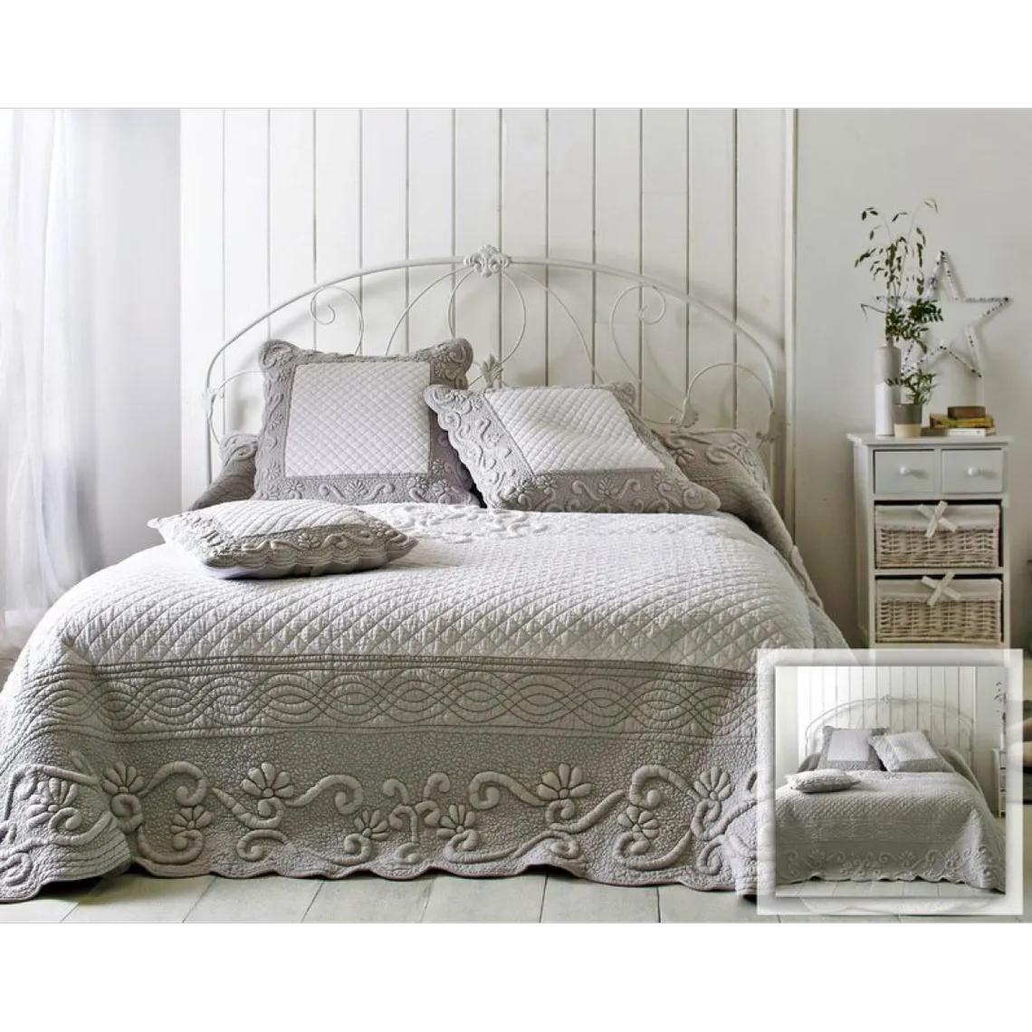 Housse d’oreiller et de coussin brodées main Becquet | 3 Suisses