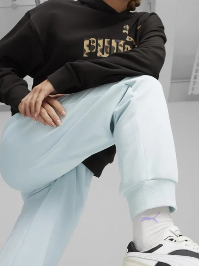 Jogging uni logo essential bleu ciel femme - Puma | wimod