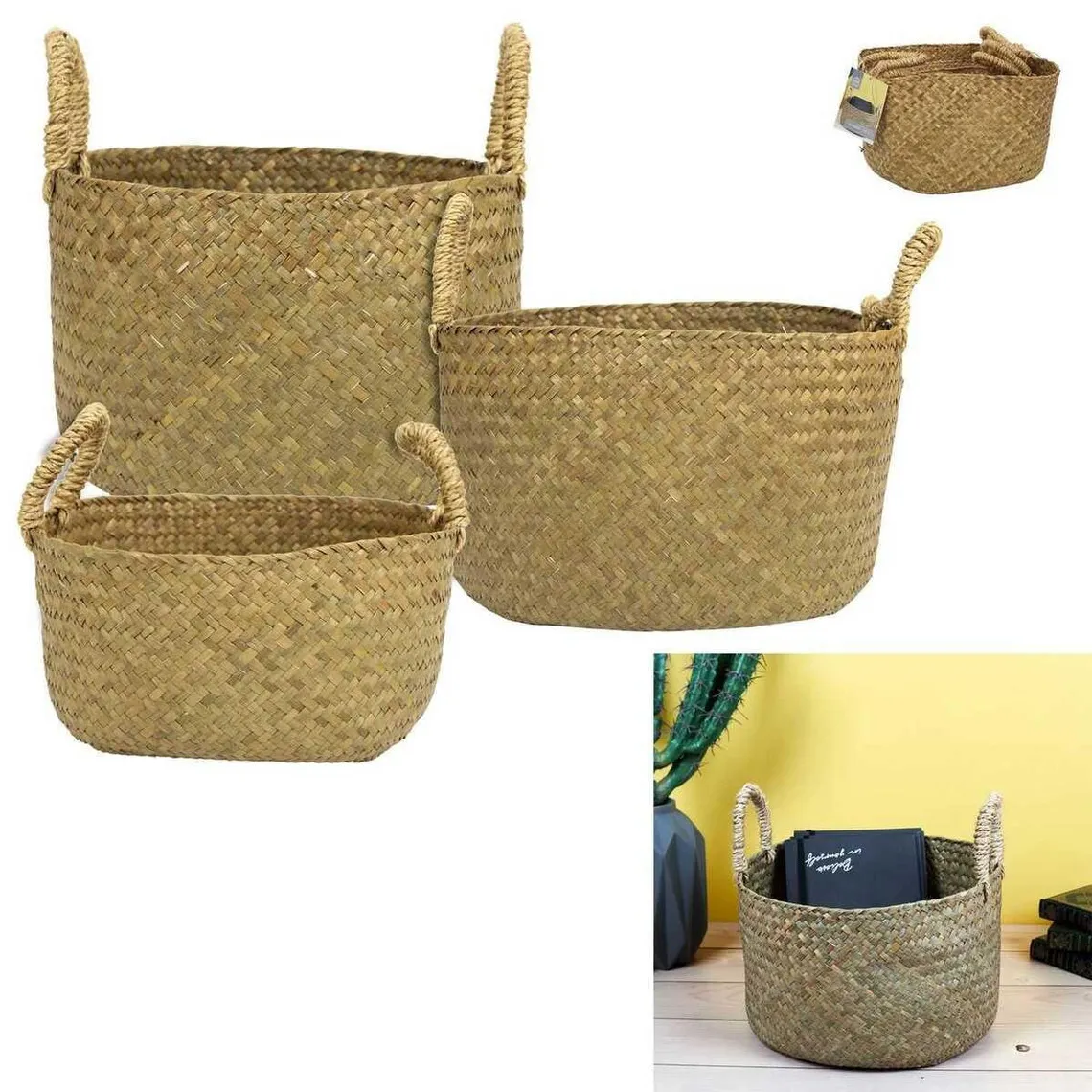 Lot de 3 Panier Tresse Avec Anses  | 3 Suisses