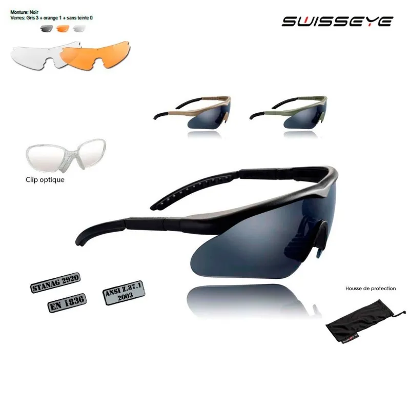 Lunettes balistiques et de soleil Raptor Swisseye