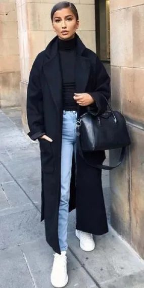 manteau noir femme