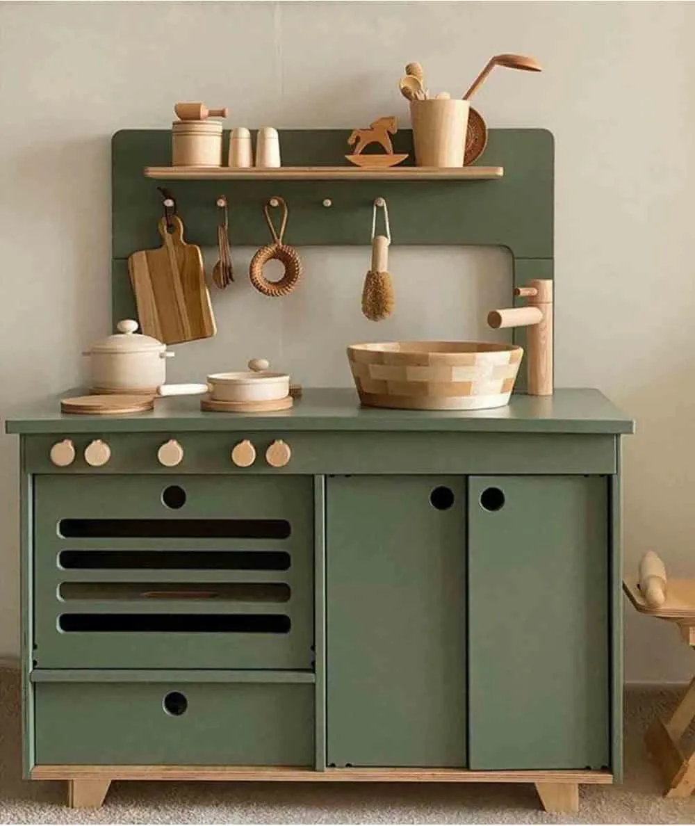 Midmini : Cuisine de jeu en bois "Zoé" fabriquée main - 100% Ecoresponsable - Mer(e)veilleuse