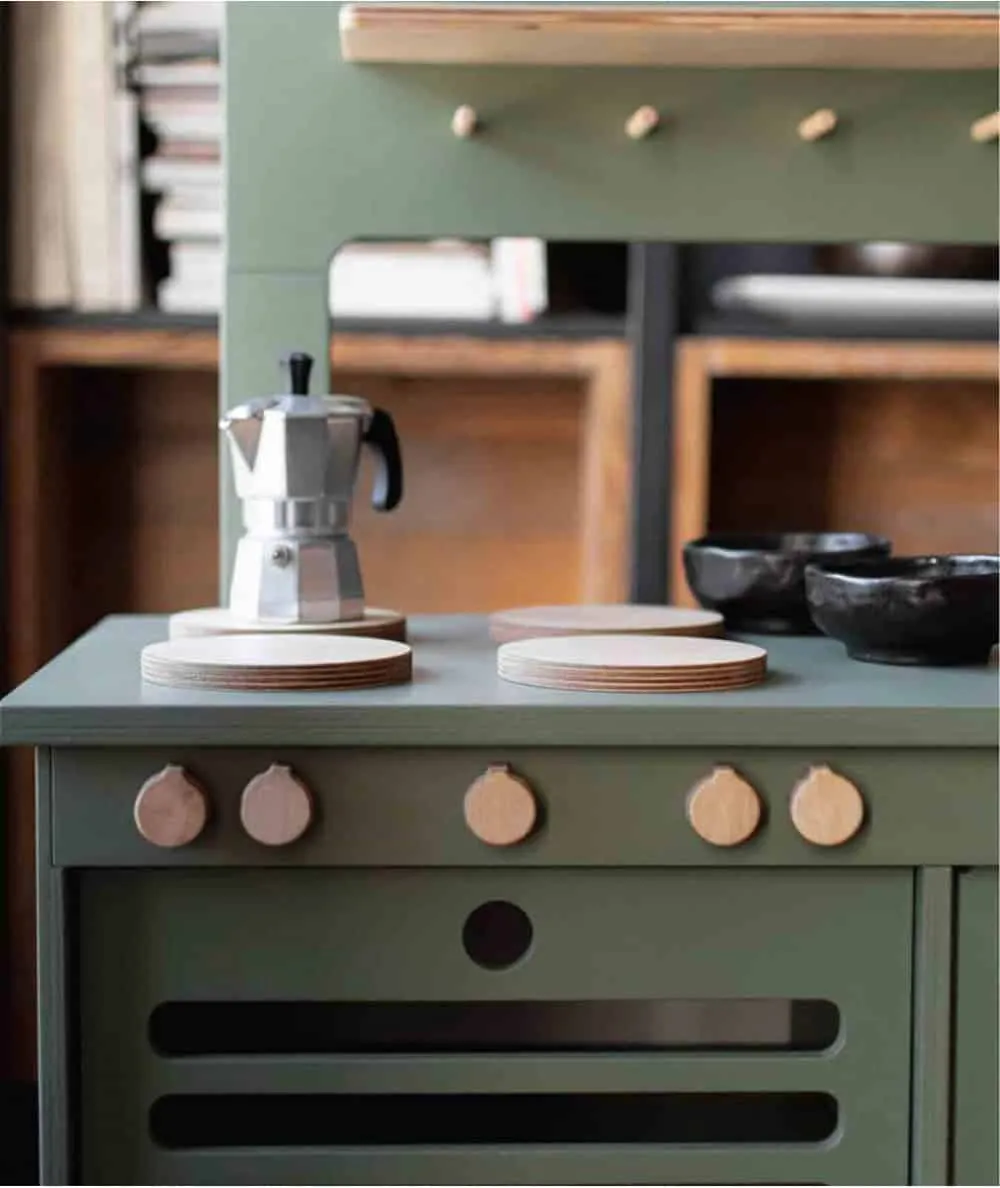 Midmini : Cuisine de jeu en bois "Zoé" fabriquée main - 100% Ecoresponsable - Mer(e)veilleuse