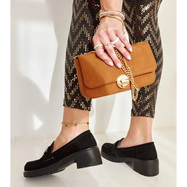 Mocassins Tytti en daim noir le noir