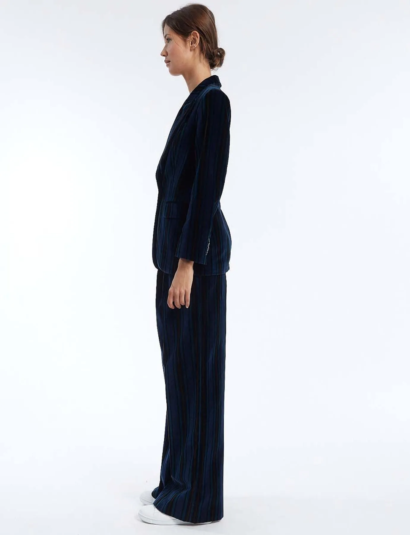 Pantalon Luciano en velours bleu