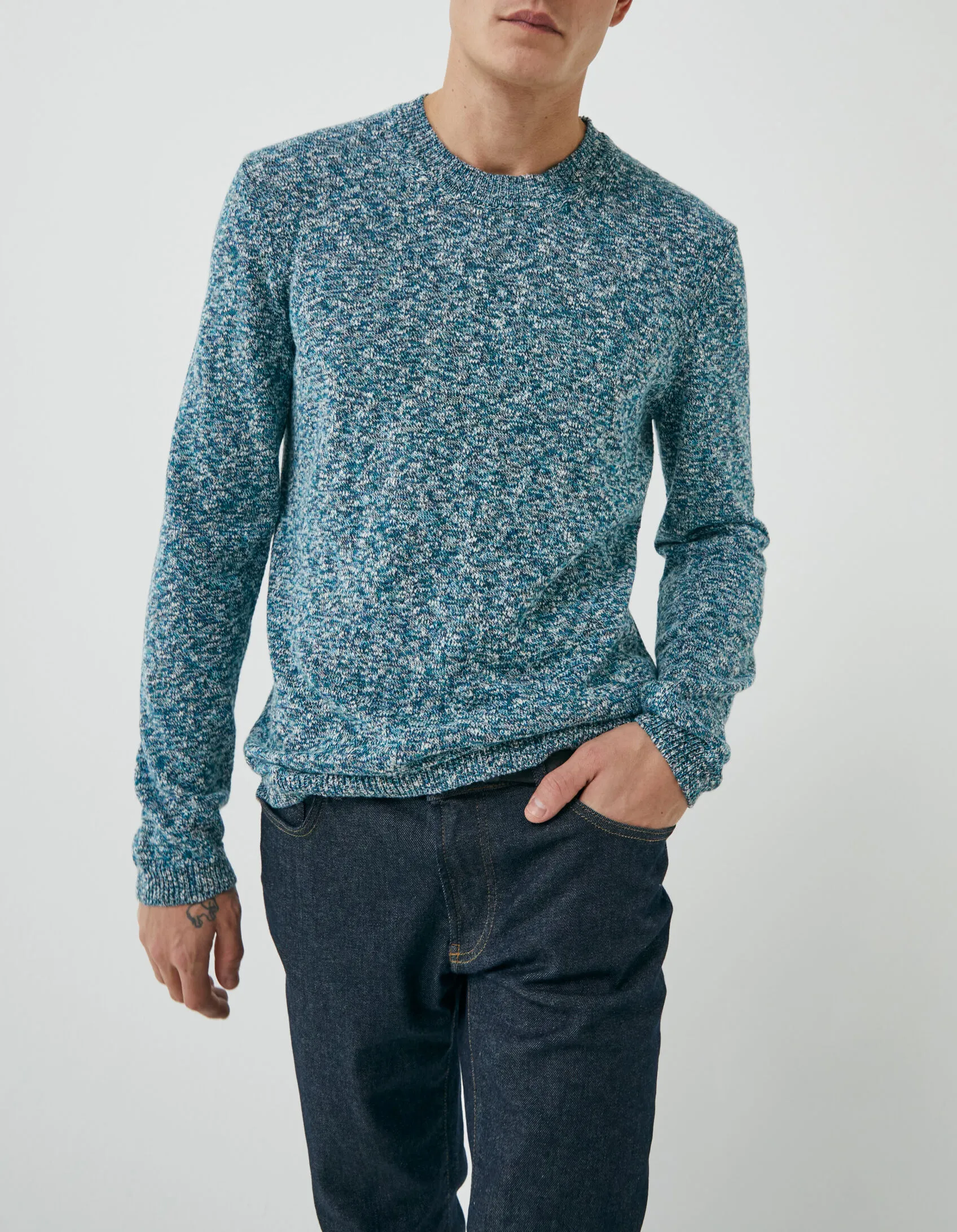 Pull aqua tricot mouliné Homme