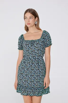 Robe Courte Manches Courtes Toile de Viscose - Tezenis