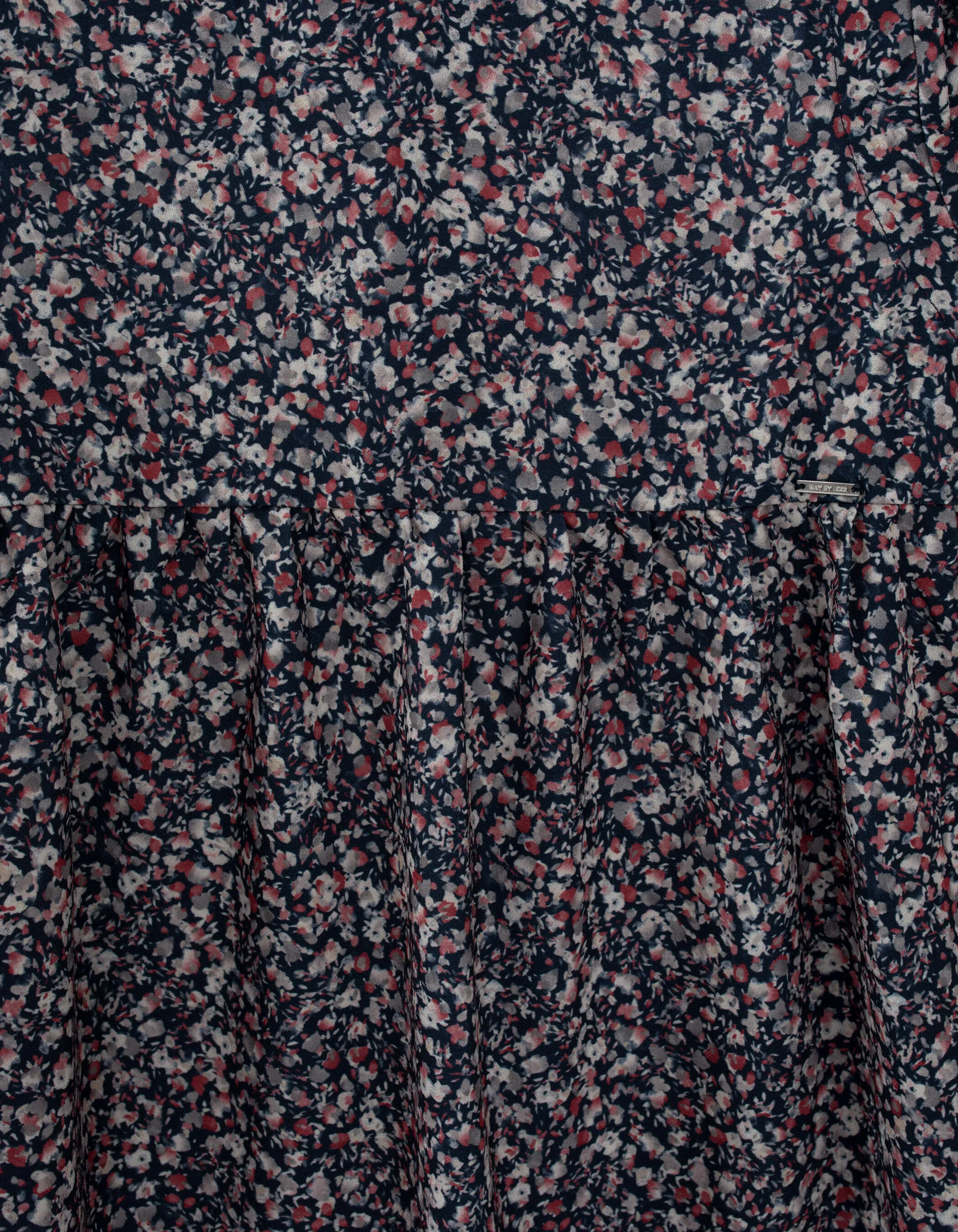 Robe navy foncé imprimé micro fleurs fille