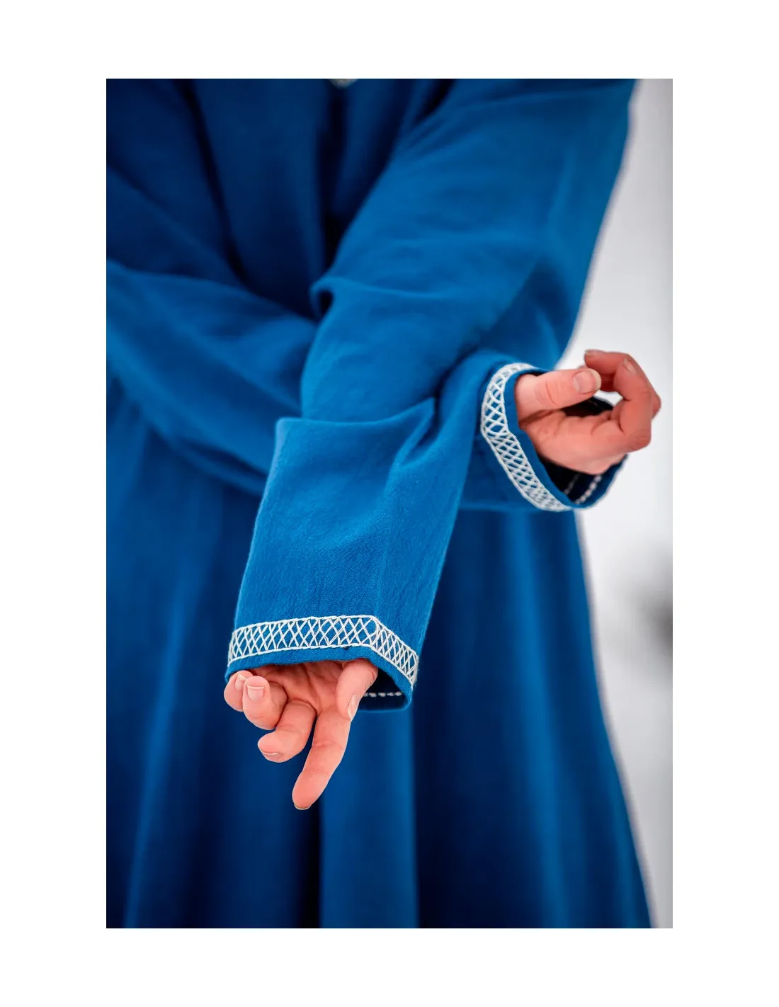 Robe Viking en coton modèle Brígida, bleu ⚔️ Boutique Épées