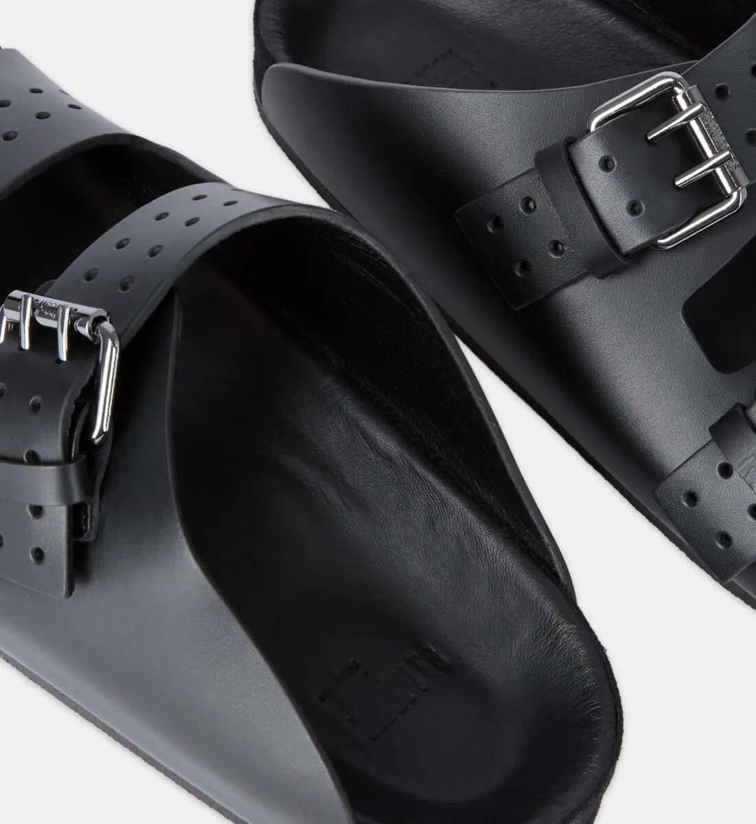 Sandales en cuir noir