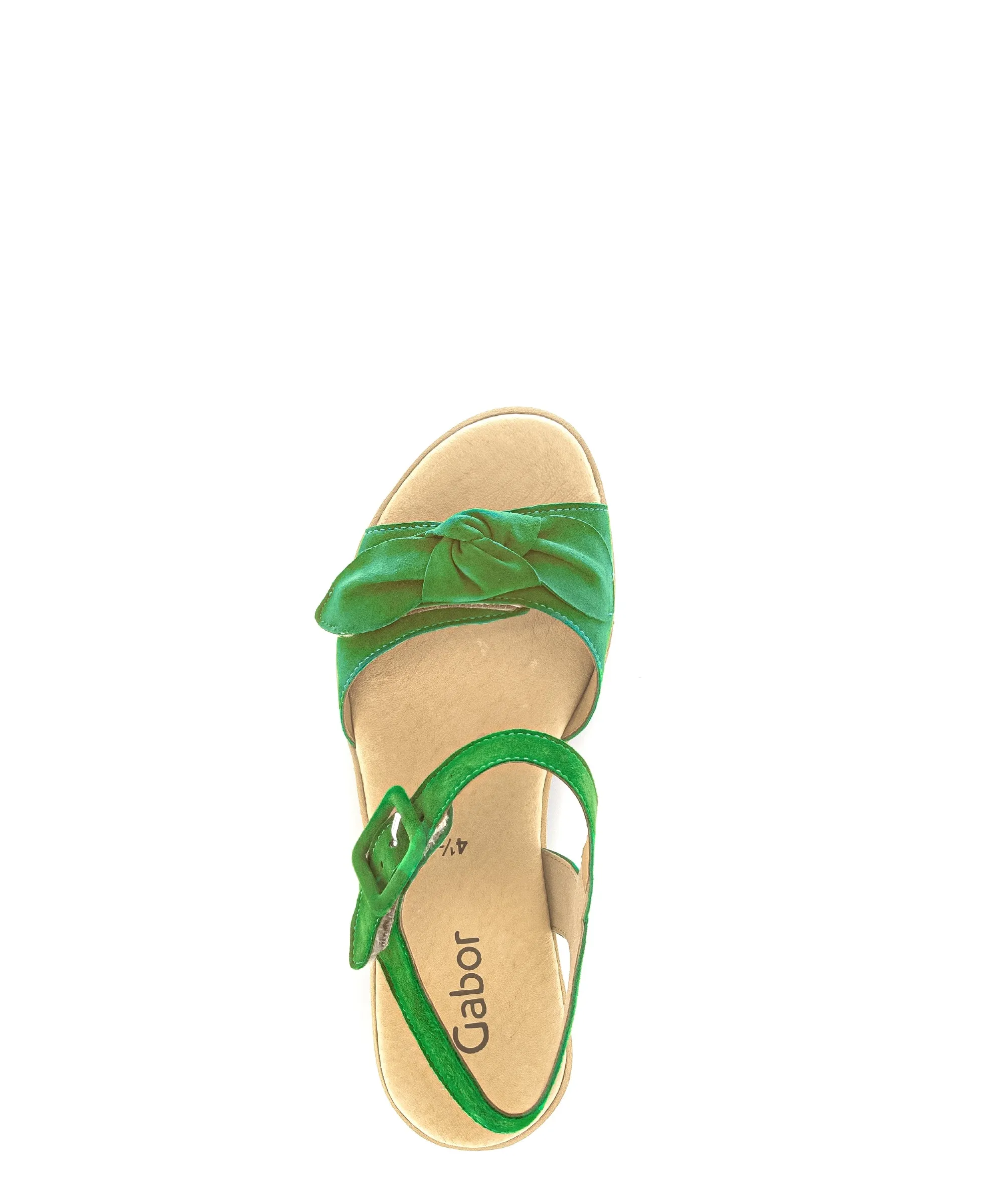 Sandales vertes en cuir velours