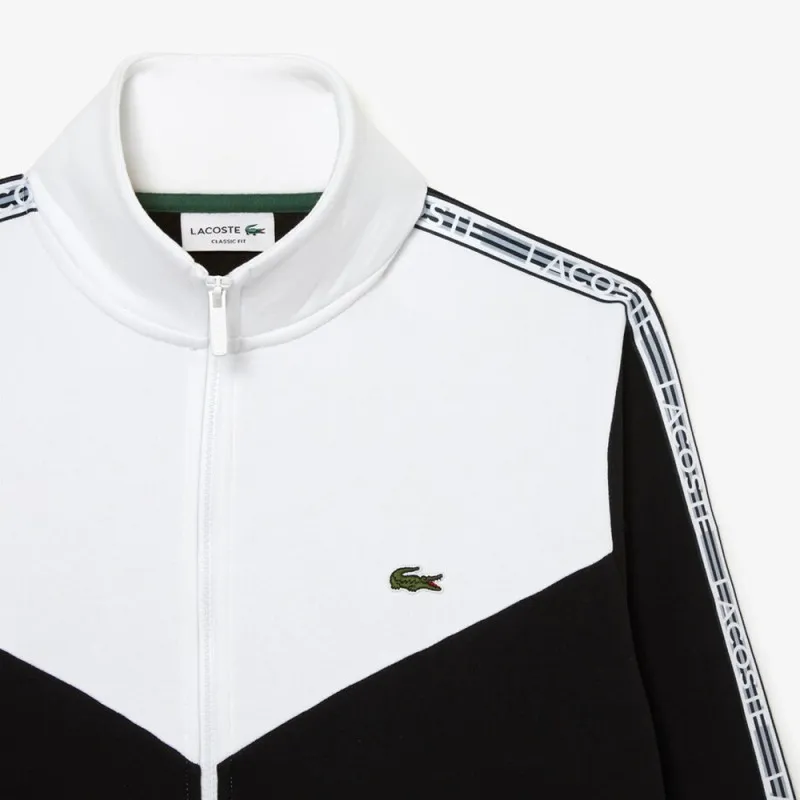 SWEATSHIRT ZIPPÉ HOMME LACOSTE NOIR CLASSIC FIT COLOR-BLOCK
