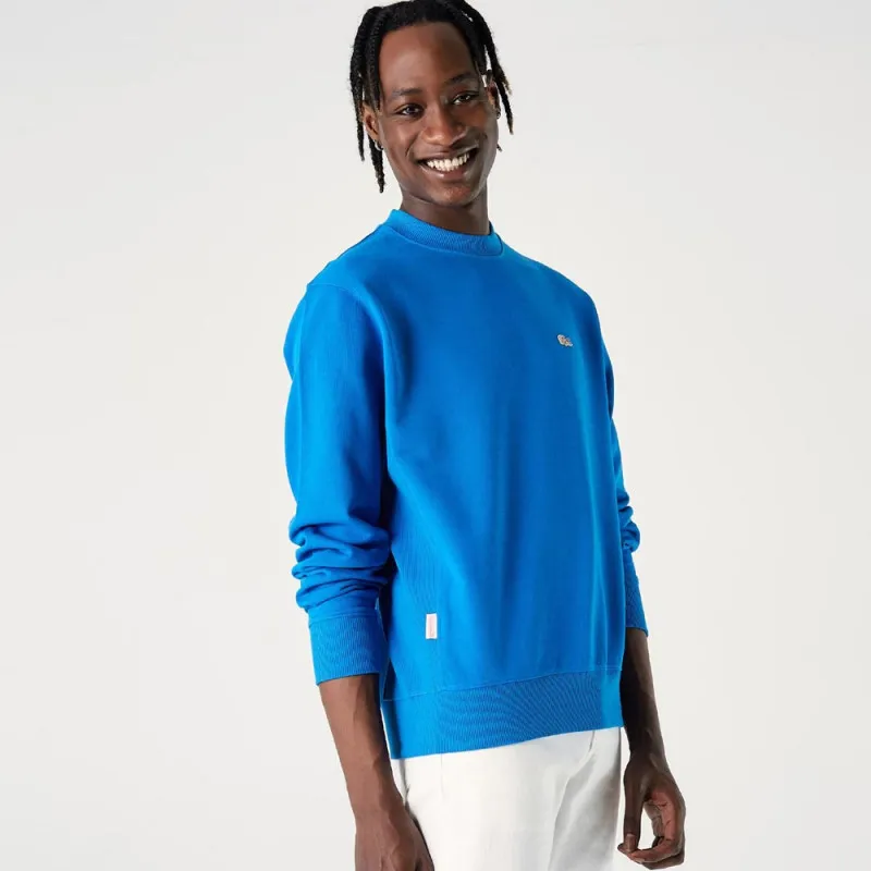 Sweatshirt à col rond unisexe Lacoste L!VE en molleton de coton