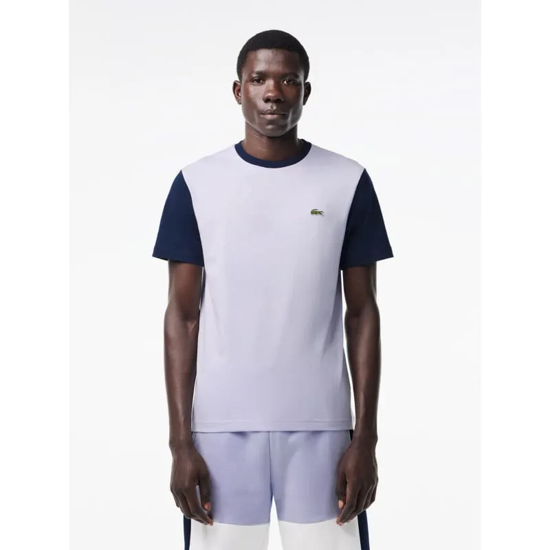 T-shirt uni écusson logo bleu claire homme - Lacoste | wimod