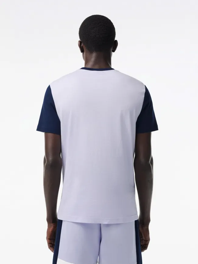 T-shirt uni écusson logo bleu claire homme - Lacoste | wimod