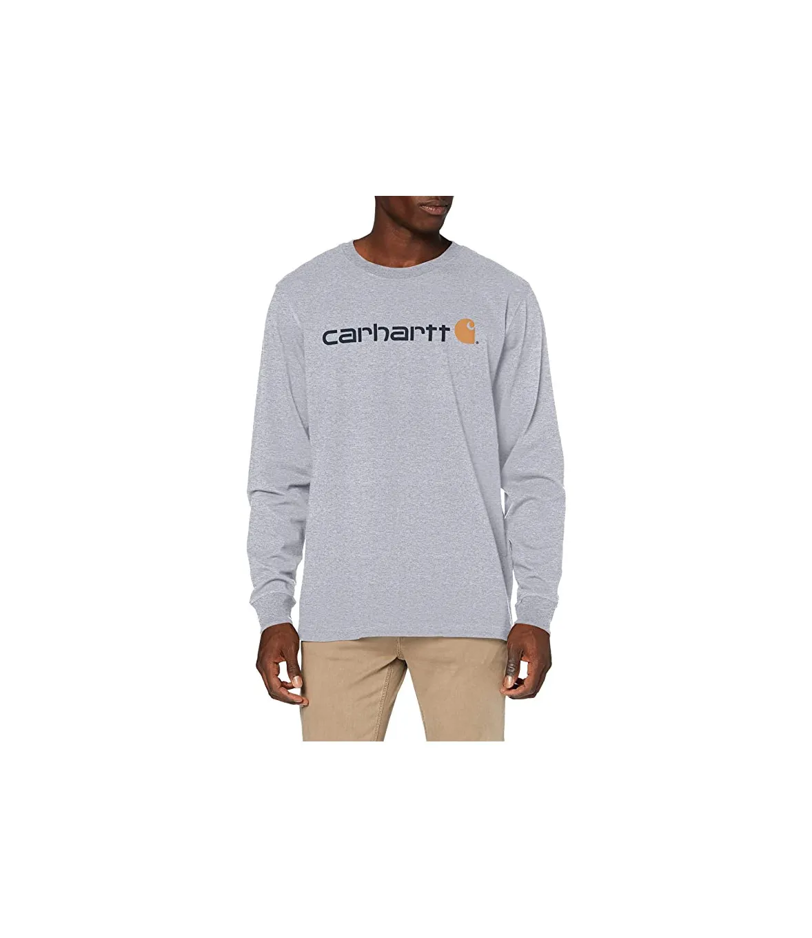 Tee-Shirt Core Logo manches longues 104107 Heather Grey - Carhartt