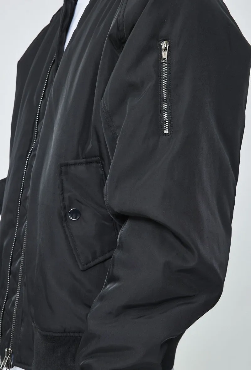 Veste bombers rembourée à col revers